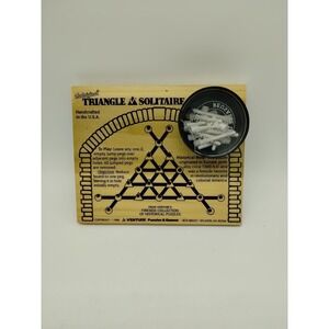VINTAGE ORIGINAL TRIANGLE SOLITAIRE GAME BRAIN TEASER WOOD PUZZLE VENTURE (1988)